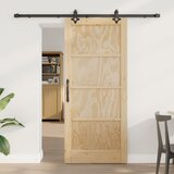 vidaXL Drsna vrata s kompletom opreme 86x198,5 cm Trdni les iz borovine, Notranja vrata 'ORKDAL'86x198,5x4 cm Trdni les iz borovine | Shoptok.si