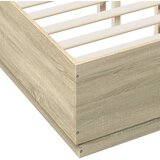 Okvir za krevet s LED svjetlima boja hrasta 135 x 190 cm drveni | shoptok.hr