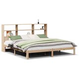 vidaXL Krevet s regalom za knjige bez madraca 200 x 200 cm od borovine | shoptok.hr