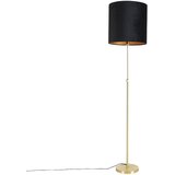 QAZQA Talna svetilka zlata / medenina s črnim velur odtenkom 40/40 cm - Parte Cene