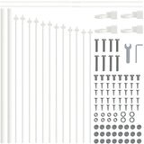  Vrtna Ogradna S Topom Bela 13,6x0,75 m Jeklo, (22015268) | Shoptok.si