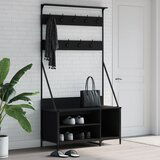 vidaXL Stalak za odjeću sa spremištem za cipele crni 100 x 41 x 184 cm | shoptok.hr