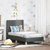 Posteljica za malčke z vzglavjem Temno siva 70 x 140 cm blago, (5000105134)