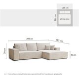 Maison de Rêve Kremno bela raztegljiva/s prostorom za shranjevanje kotna sedežna garnitura iz šenilje (desni kot/z ležalnikom) Maze – | Shoptok.si