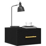 vidaXL Stenska omara za nočno omarico Črni hrast Inženirski les Kompaktno | Shoptok.si