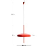 Kave Home Rdeča LED zatemnitvena stropna svetilka s kovinskim senčilom ø 16 cm Porte – | Shoptok.si