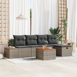 vidaXL Set od 6 komada vrtnih kauča s jastucima sivi poli ratan | shoptok.hr