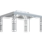 vidaXL Paviljon z dvojno streho in LED lučkami 3x4 m bel Cene