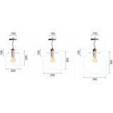 Toolight staklena stropna svjetiljka lassi 20+25+30 cm | shoptok.hr