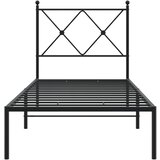 Metalni okvir za krevet s uzglavljem crni 75x190 cm | shoptok.hr