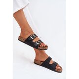 EVENTO Women's sandals with buckles made of eco leather black Iskira | shoptok.hr