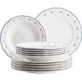 Mäser Lova 12-delni jedilni servis, bel/moder - 1 set | Shoptok.si