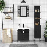  3-dijelni set kupaonskih ormarića crni od konstruiranog drva | shoptok.hr