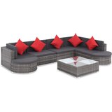 Maison Chic Seti vrtnega pohištva - Vrtna garnitura - Vrtni pohištvo set z blazinami 8-delna poli ratan siva, (21797573) | Shoptok.si
