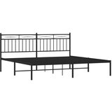 Metalni okvir za krevet s uzglavljem crni 183x213 cm | shoptok.hr