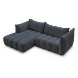Bobochic Paris Temno modra kotna sedežna garnitura iz tkanine bouclé (levi kot/z ležalnikom) Azra – | Shoptok.si