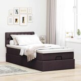 vidaXL Otomanski posteljni okvir z vzmetnico rjav 90x190 cm blago, (21609202) | Shoptok.si