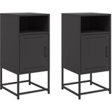 Maison Chic Dvo delni komplet Nočne omarice - Nočne mize črna 36x39x78 cm jeklo, (21690126) | Shoptok.si