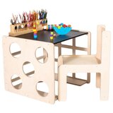 Ginger Home Montessori komplet 2 u 1 dječji stol sa stolčićem i penjalica kocka, brezova šperploča, 57x50x55 cm Cijene