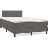  Krevet box spring s madracem LED tamnosivi 120 x 190 cm baršun | shoptok.hr