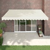 vidaXL Zložljiva tenda krem 4x3 m blago in aluminij Cene