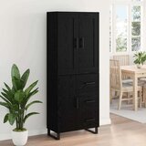 vidaXL Highboard Zidne s ladicama 2 pcs Crni hrast Konstruirano drvo | shoptok.hr