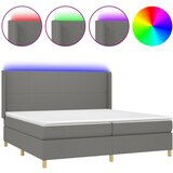 The Living Store Box spring postelja z vzmetnico LED temno siva 200x200 cm blago - Box Spring Postelja, (21521248) | Shoptok.si