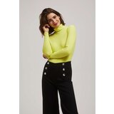 Marisse Lime Green Ribbed Turtleneck Blouse | Shoptok.si