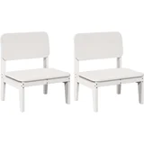 vidaXL Vrtni stoli 2 kosa Bela 60x52,5x72 cm Masivni les borovega lesa, (21828020)