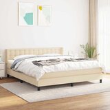  Krevet s oprugama i madracem krem 180x200 cm od tkanine | shoptok.hr