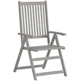  Nagibne vrtne stolice 8 kom sive od masivnog bagremovog drva | shoptok.hr