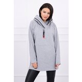 Kesi Tunic with zipper on hood Oversize gray Cene