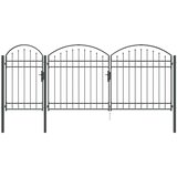 vidaXL Ograjna vrata z ukrivljenim vrhom Assen Siva 400 x 100 cm Jeklo, (5000301067) Cene
