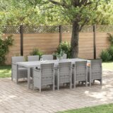 vidaXL Set za obedovanje na otvorenom 9 pcs Bijelo 250 x 100 x 73 cm Cijene