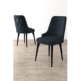Hanah home set trpezarijskih stolica Enoa 8 kom, antracit tkanina Babyface, crne drvene noge | Eponuda.com