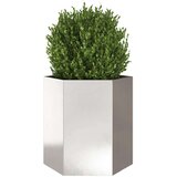 vidaXL vrtno korito šestkotnik 46x40x45 cm nerjavno jeklo | Shoptok.si