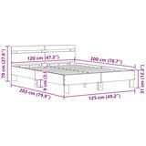  Krevetna konstrukcija Crni hrast 120 x 200 cm Konstruirano drvo | shoptok.hr
