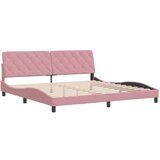 vidaXL okvir za krevet s uzglavljem ružičasti 200x200 cm baršunasti | shoptok.hr