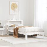 vidaXL Posteljni okvir z vzglavjem brez vzmetnice bel 90x200 cm | Shoptok.si