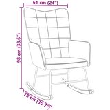  Stolica za ljuljanje tamnosiva baršunasta | shoptok.hr