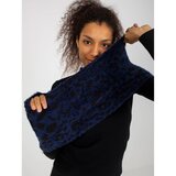 Fashion Hunters Dark blue and black patterned women's winter scarf Cene