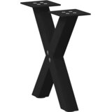  Noge za klub stolić u obliku slova X, 2 kom, crne, 30 x (30-31) cm, čelik | Shoptok.si