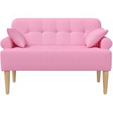  Ljubavni kauč s gumbima Ružičasta 120 x 65 x 79 cm Tkanina | Eponuda.com