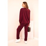 Kesi Włoski Women's set buttercream sweatshirt and pants with elastic plum | Shoptok.si
