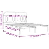  Metalni okvir za krevet s uzglavljem crni 135x190 cm | Eponuda.ba