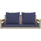 Klupa za ljuljanje s jastucima siva 109x62x40 cm od poliratana | Eponuda.com