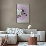  Plakat Cosmic Heart - silver heart with a ring on a purple background 40x60 Crni okvir | shoptok.hr