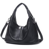 INF Črna usnjena torba Cloud Bag z zadrgo, (21539008) Cene