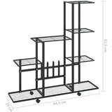  Stalak za cvijeće s kotačima 94 5 x 25 x 92 5 cm crni metalni | shoptok.hr
