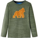  Dječja majica dugih rukava kaki prošarana 128 | shoptok.hr